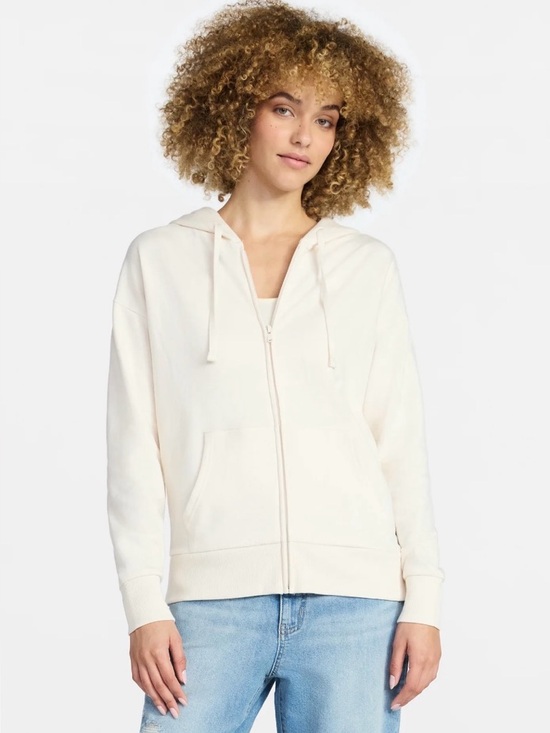Time and Tru Jackets & Blazers - Women's Zip Front Fleece Hoodie Jacket. OATMEAL HEATHER